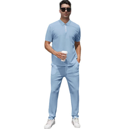 Herren Sportanzug Jogging Set Polo Style Modern