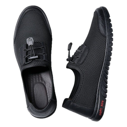 Bequeme Herren Slipper Mesh elastisch Schnürsystem