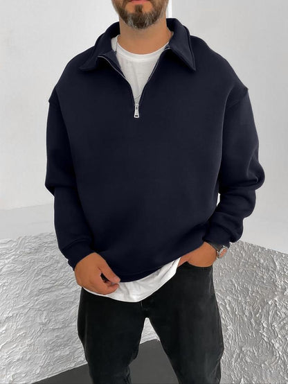 Herren Pullover Stehkragen Reißverschluss Lässig Modern