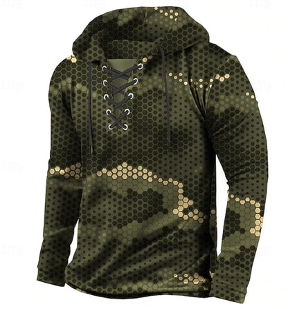 Herren Sweatshirt Hoodie Wabenmuster Trendig Modern