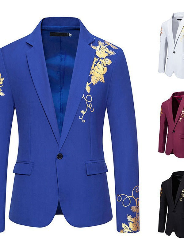 Herren Blazer Elegant Floralmuster Hochwertig