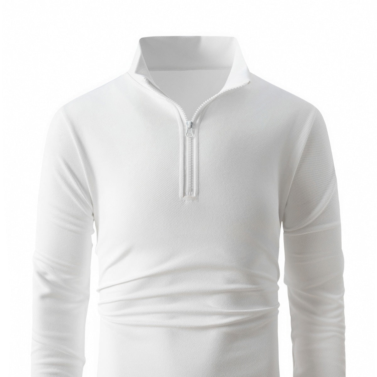 Herren Langarmshirt Sportlich Halb Reißverschluss Fitness