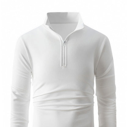 Herren Langarmshirt Sportlich Halb Reißverschluss Fitness