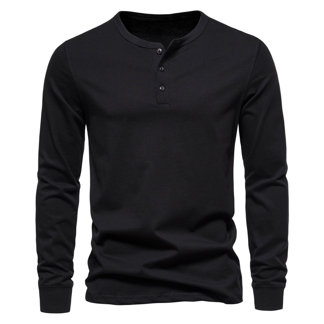 Herren Langarmshirt Mit Knöpfen Bequem Modern