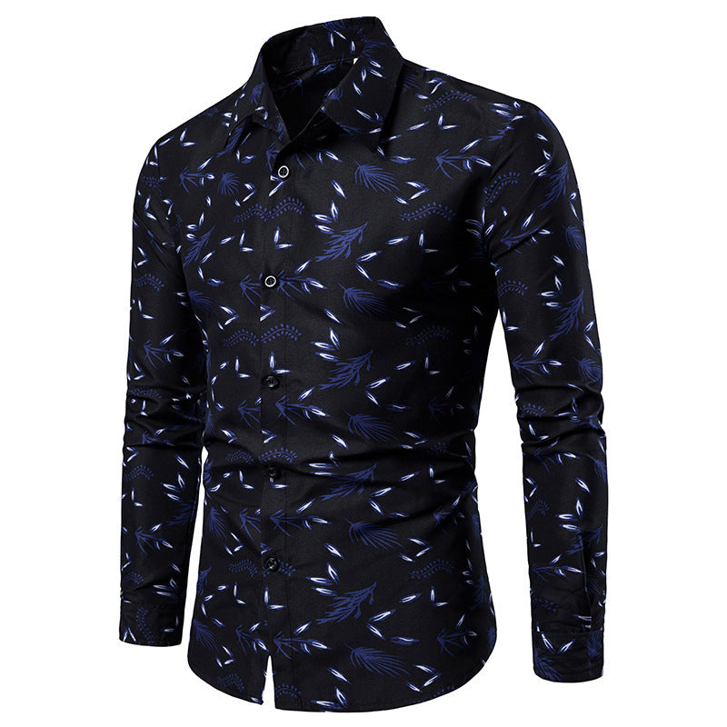 Herren Hemd Elegant Floralmuster Stilvolle Bluse