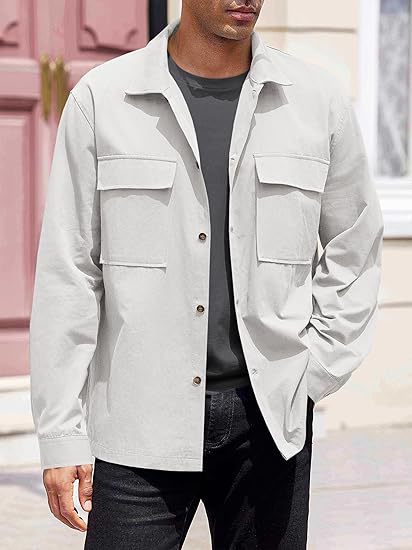 Herren Utility-Jacke Modern mit vielen Taschen und lässigem Schnitt