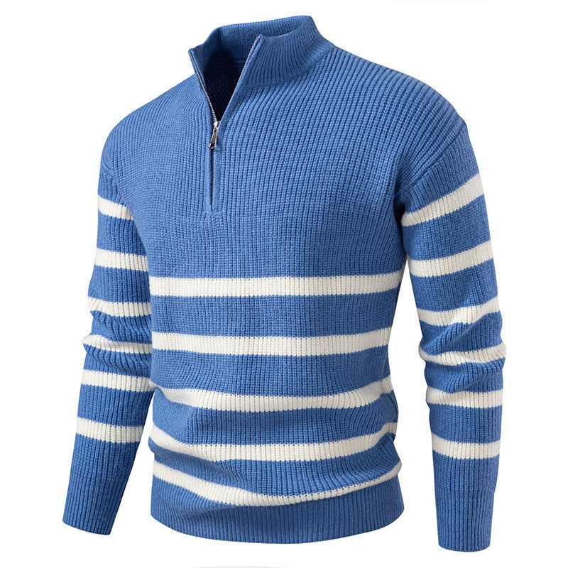 Herren Strickpullover Modern Streifen Design Langarm