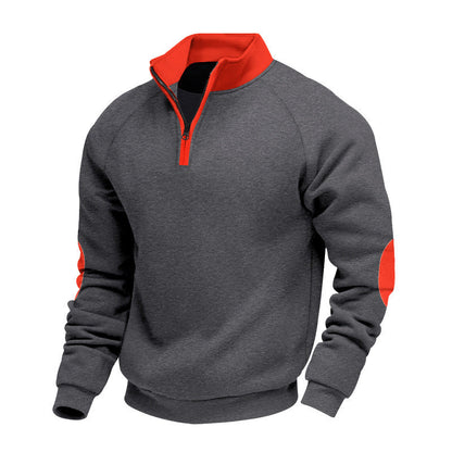Herren Sportpullover Warm Hochkragen Reißverschluss