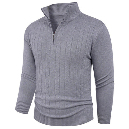 Herren Pullover Strukturiert mit Reißverschluss Kragen Modern - BerlinGlamour