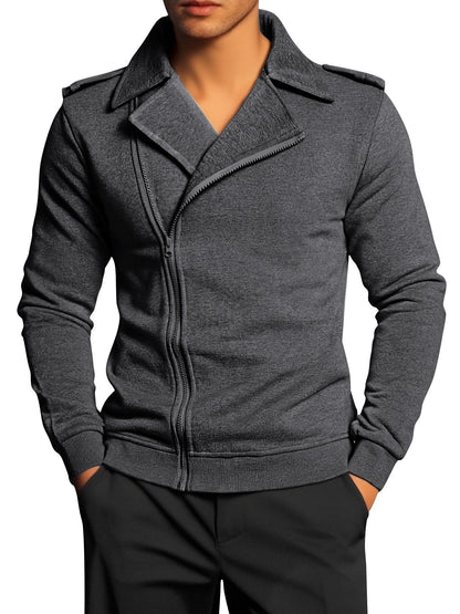 Lässige Herren Zipjacke Mit Kragen Modern