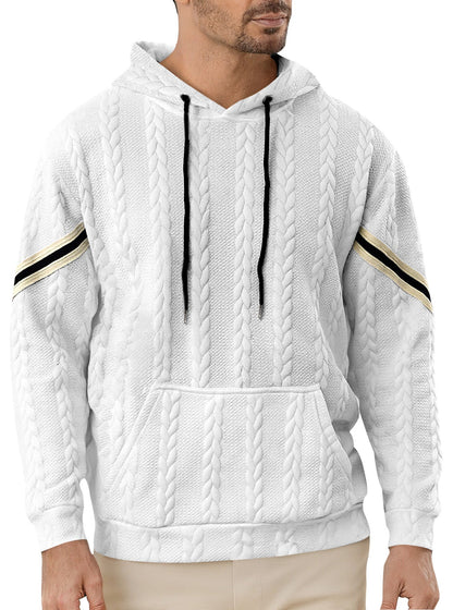 Herren Kapuzenpullover Strukturiert Kontrast Akzent Modern