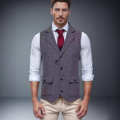Herren Wollweste Stilvoll Elegante Winterweste
