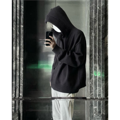 Herren Kapuzenpullover Lässig Strick Warm