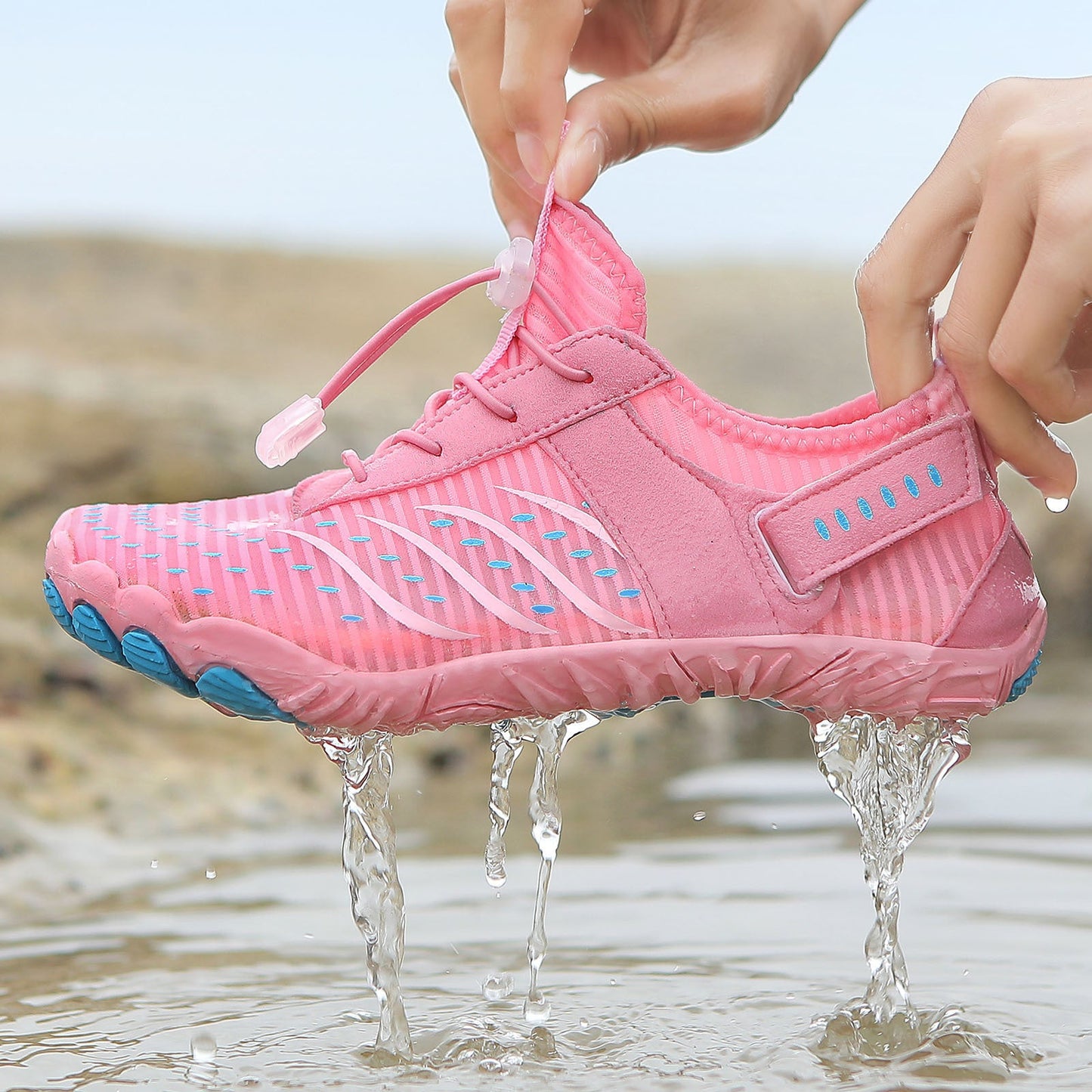 Wassersport Schuhe Damen Elastisch Schnell Schnürsystem Sportlich