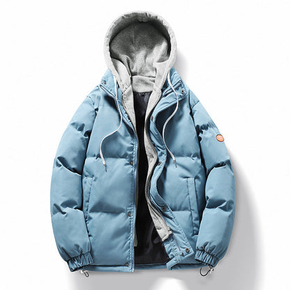 Herren Winterjacke Steppjacke Warm mit Abnehmbarer Kapuze