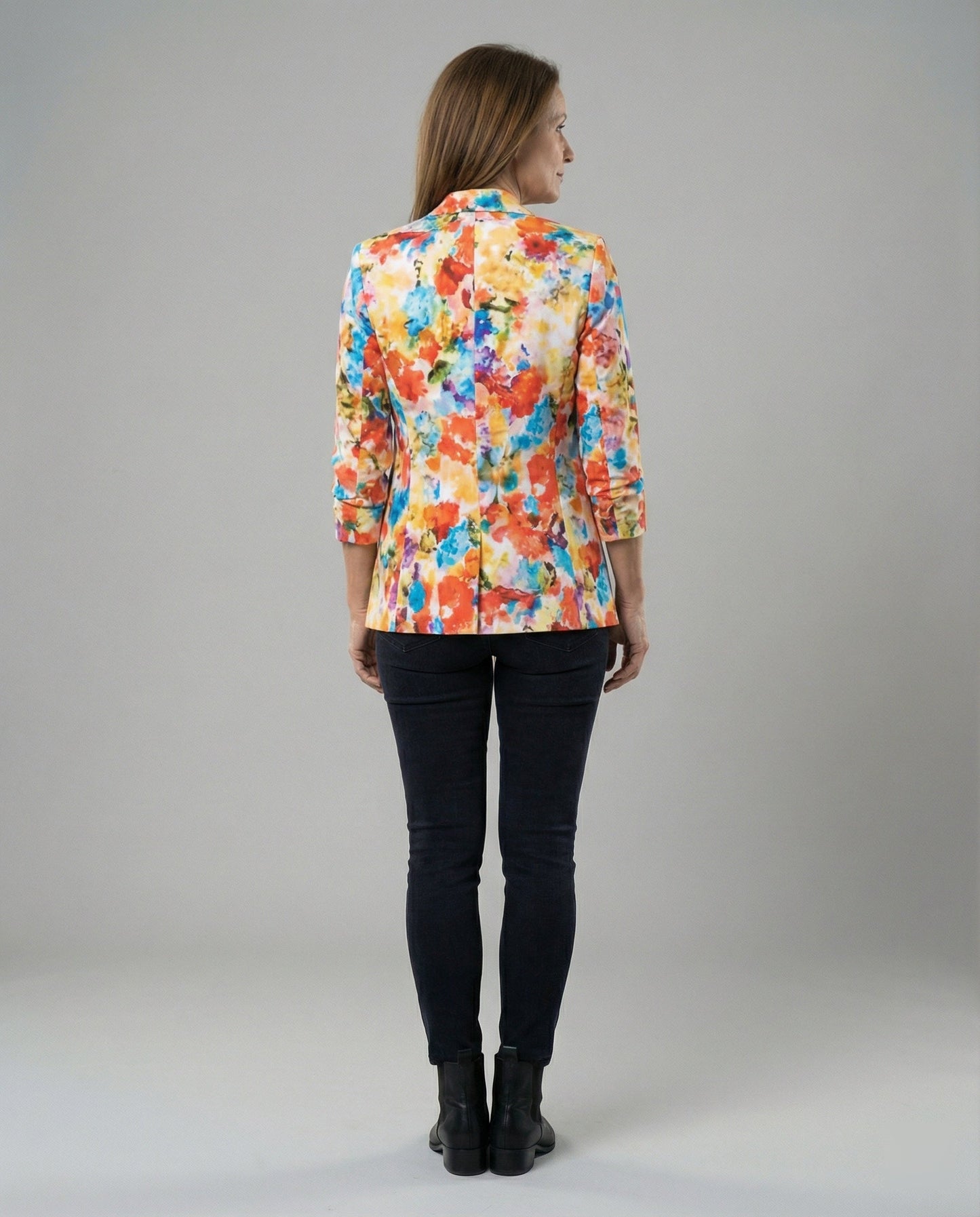 Damen Blazer Elegant Floral Modern