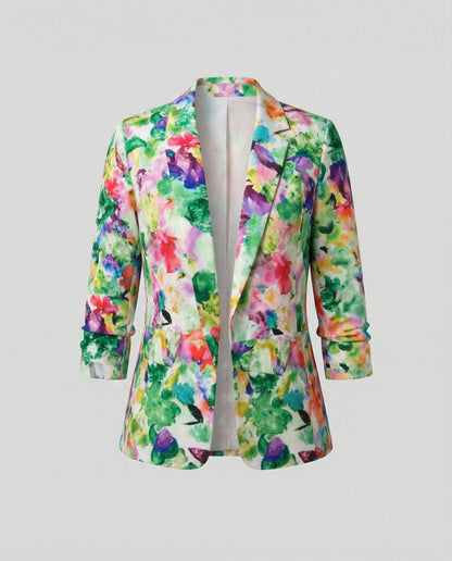 Damen Blazer Elegant Floral Modern