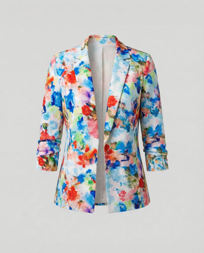 Damen Blazer Elegant Floral Modern