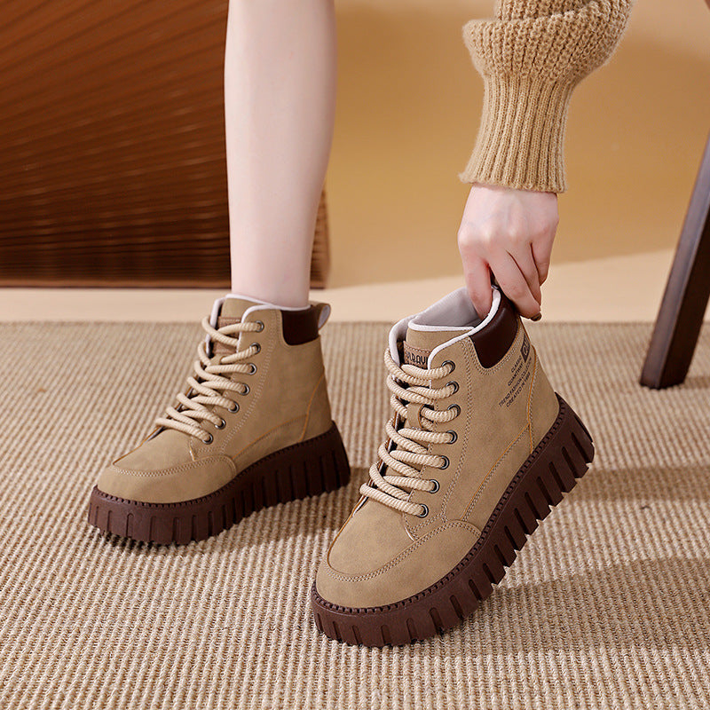 Damen Sneaker High-Top Dicksohle Trendy Schuhe Frauen