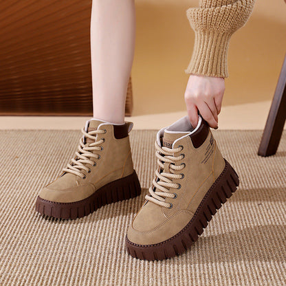 Damen Sneaker High-Top Dicksohle Trendy Schuhe Frauen