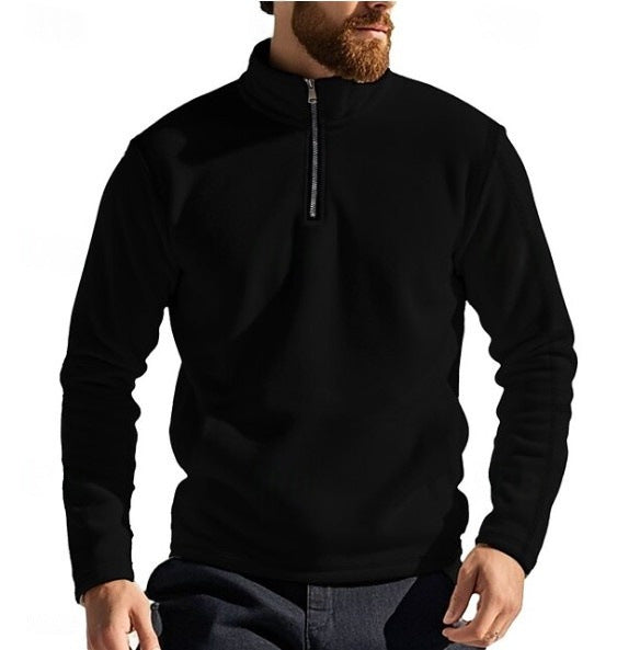 Herren Fleece Pullover Warm Halbhoch Reißverschluss