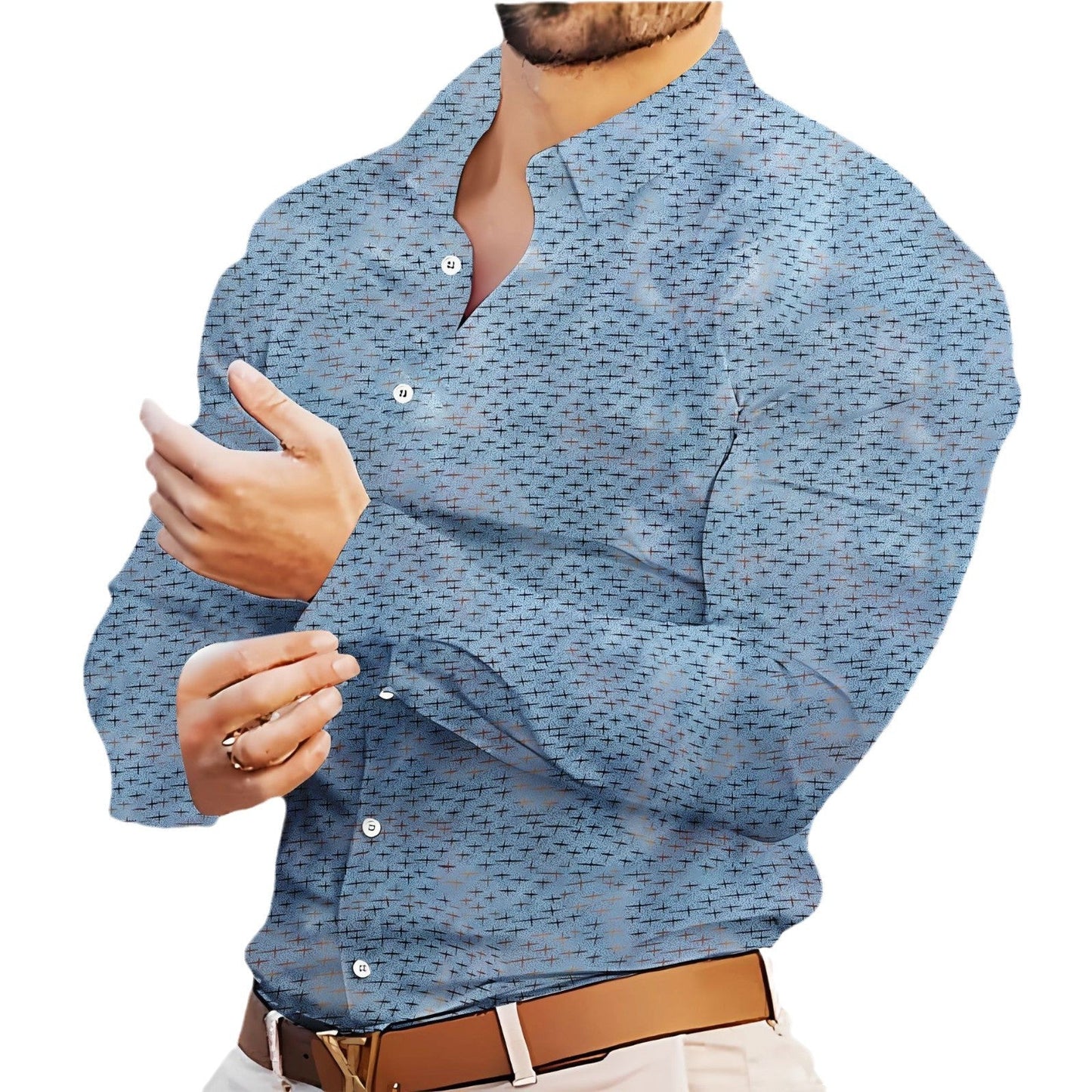 Herren Hemd Modern Casual Muster-Shirt Berlin-Style