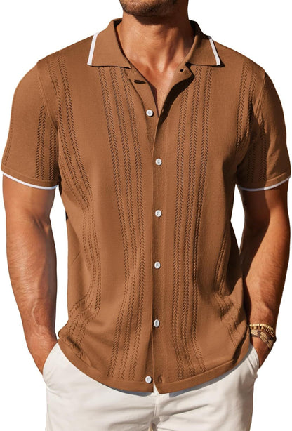 Herren Kurzarmhemd Elegantes Muster Berlin Style