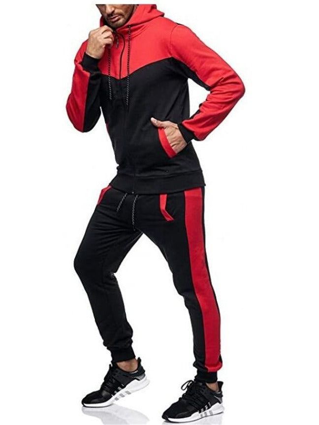 Herren Jogginganzug Sportlich mit Kapuze und Taschen