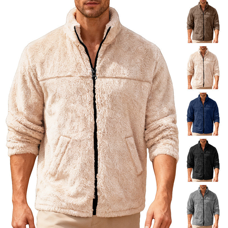Herren Fleecejacke Weich Warm Hochkragen Outdoor - BerlinGlamour