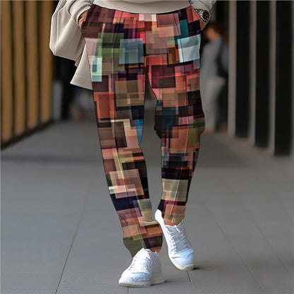 Herren Hose Elastisch Geometrisches Design Freizeit - BerlinGlamour