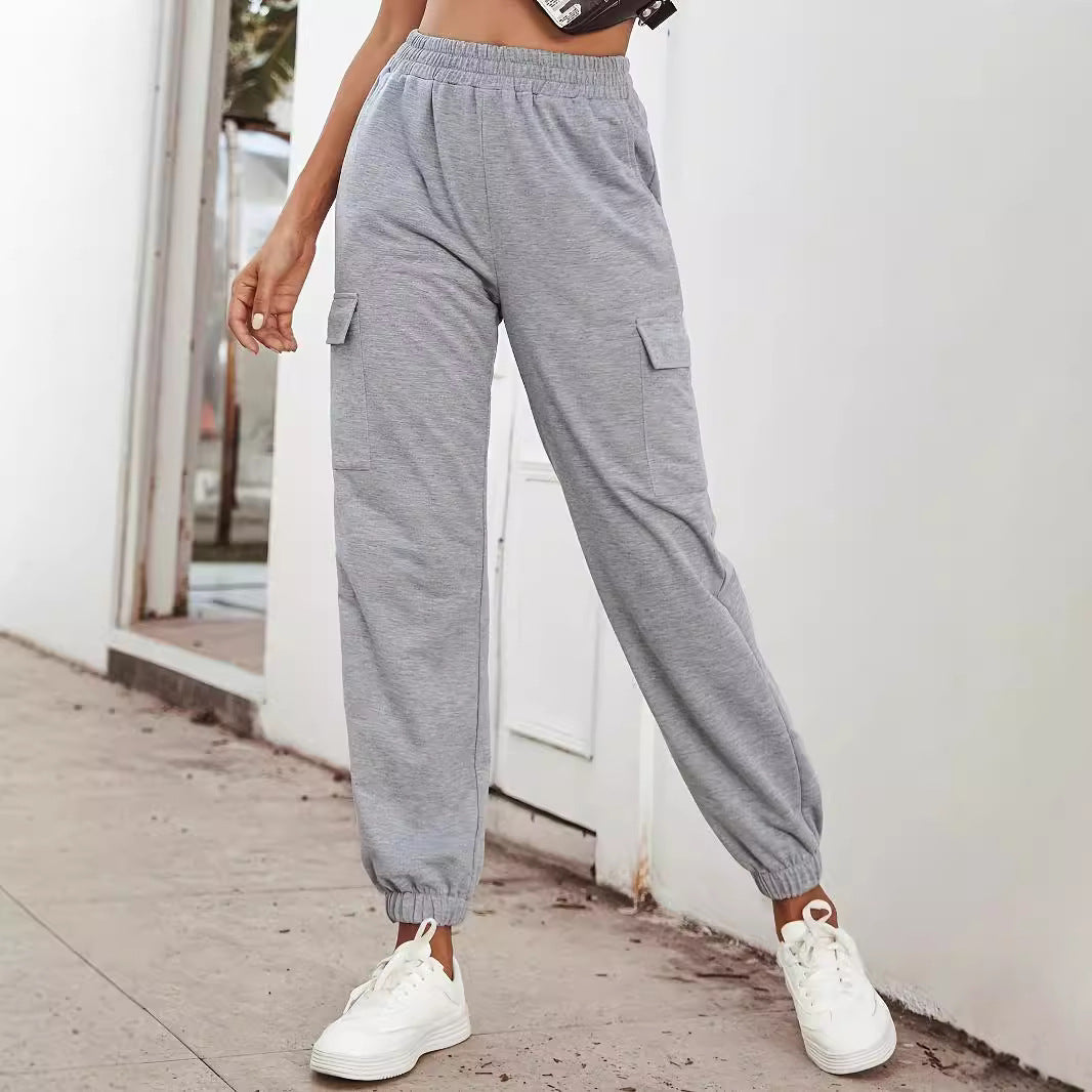 Damen Cargo-Hose Bequem Elastisch Mit Taschen