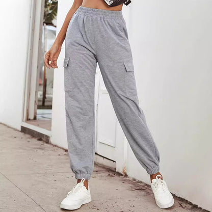 Damen Cargo-Hose Bequem Elastisch Mit Taschen