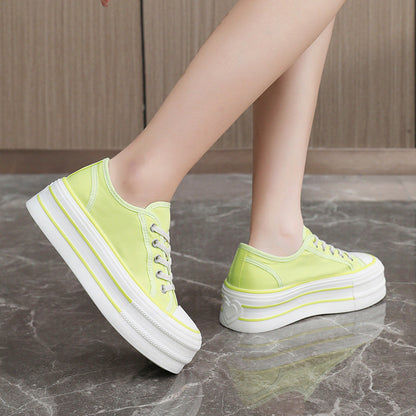 Damen Plateau Sneaker Plüsch atmungsaktiv bequem