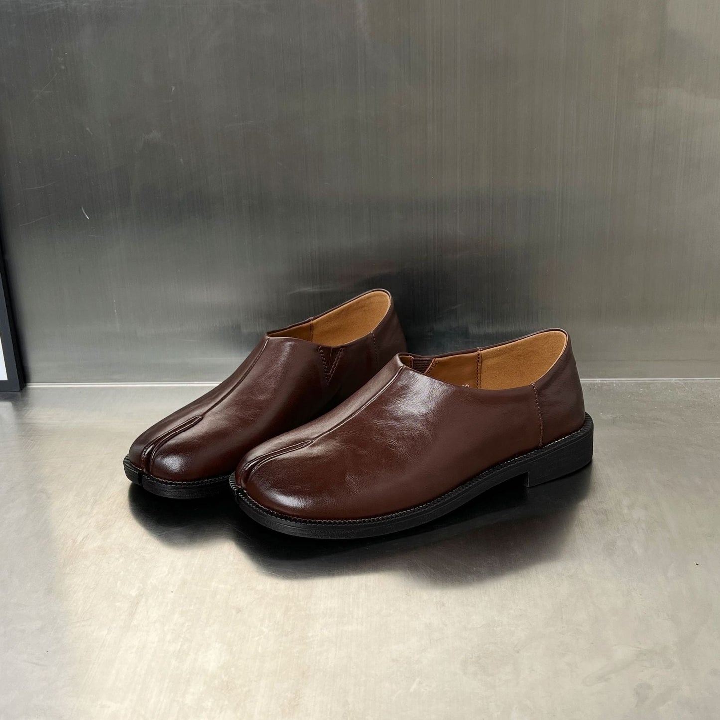 Damen Freizeitschuhe Elegante Leder Schuhe Schwarz