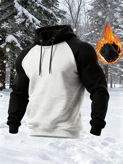Herren Kapuzenpullover Modern Raglan Ärmel Schwarz