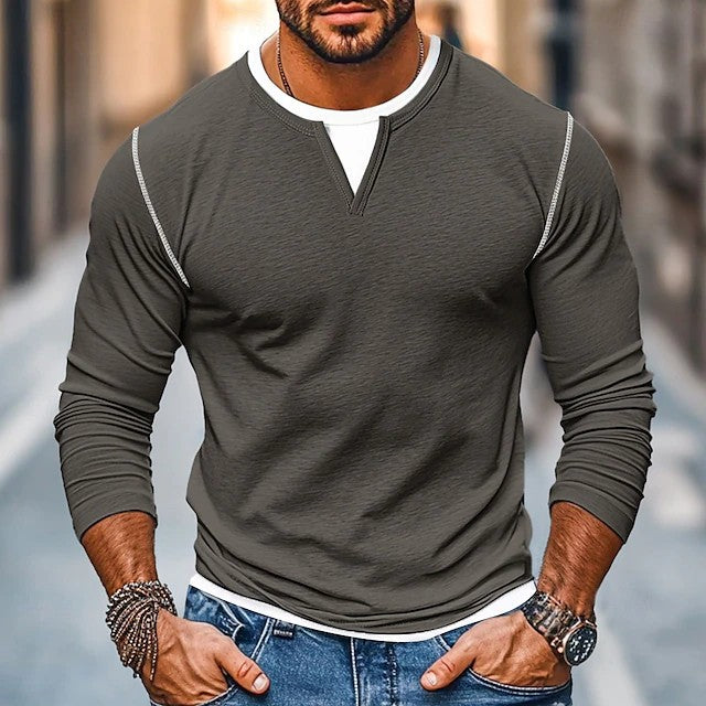 Herren Langarmshirt Modern mit Trenddetails - BerlinGlamour