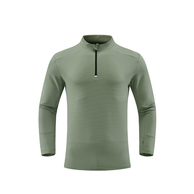 Herren Funktionsshirt Langarm Atmungsaktiv Mit Stehkragen