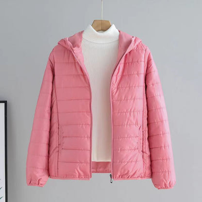 Damen Übergangsjacke Steppjacke Mit Kapuze Modern
