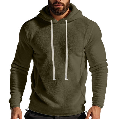 Herren Hoodie Fleecegefüttert Kapuze mit Kordelzug Warm