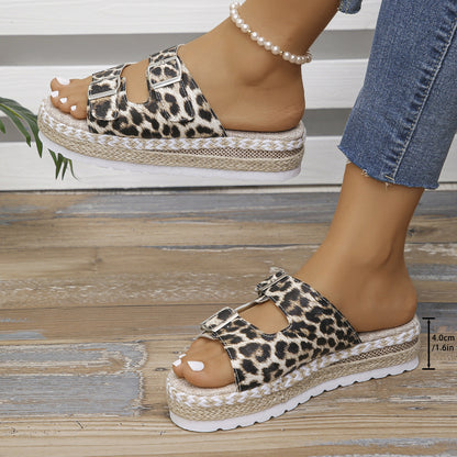 Damen Slidesandalen Hochzeit Plattform Schuhe mit Doppelschnalle - BerlinGlamour