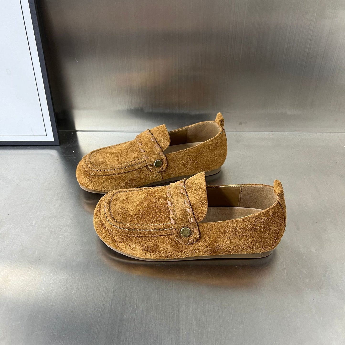 Damen Mokassins Wildleder Schnalle Modern Luxus - BerlinGlamour