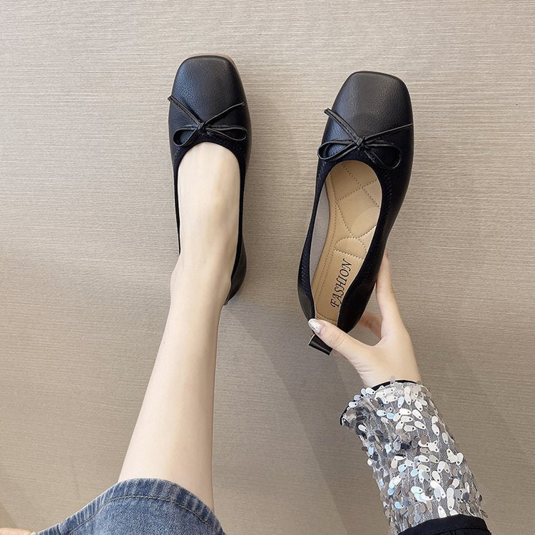 Elegante Damen Ballerinas mit Schleife Hochwertig Leder