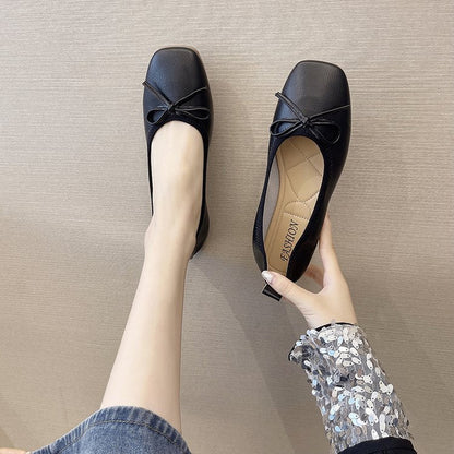 Elegante Damen Ballerinas mit Schleife Hochwertig Leder