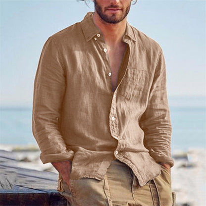 Leinenhemd Herren Leicht Sommerweiß Elegantes Design