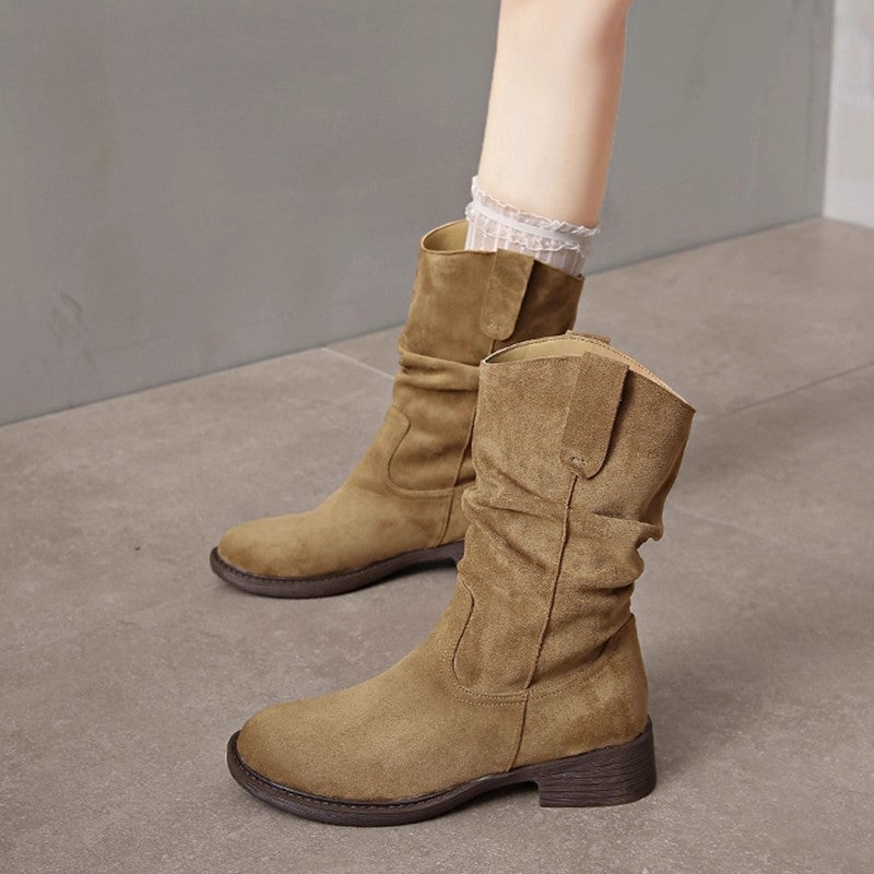 Damen Stiefel Wildleder Elastisch Modisch - BerlinGlamour