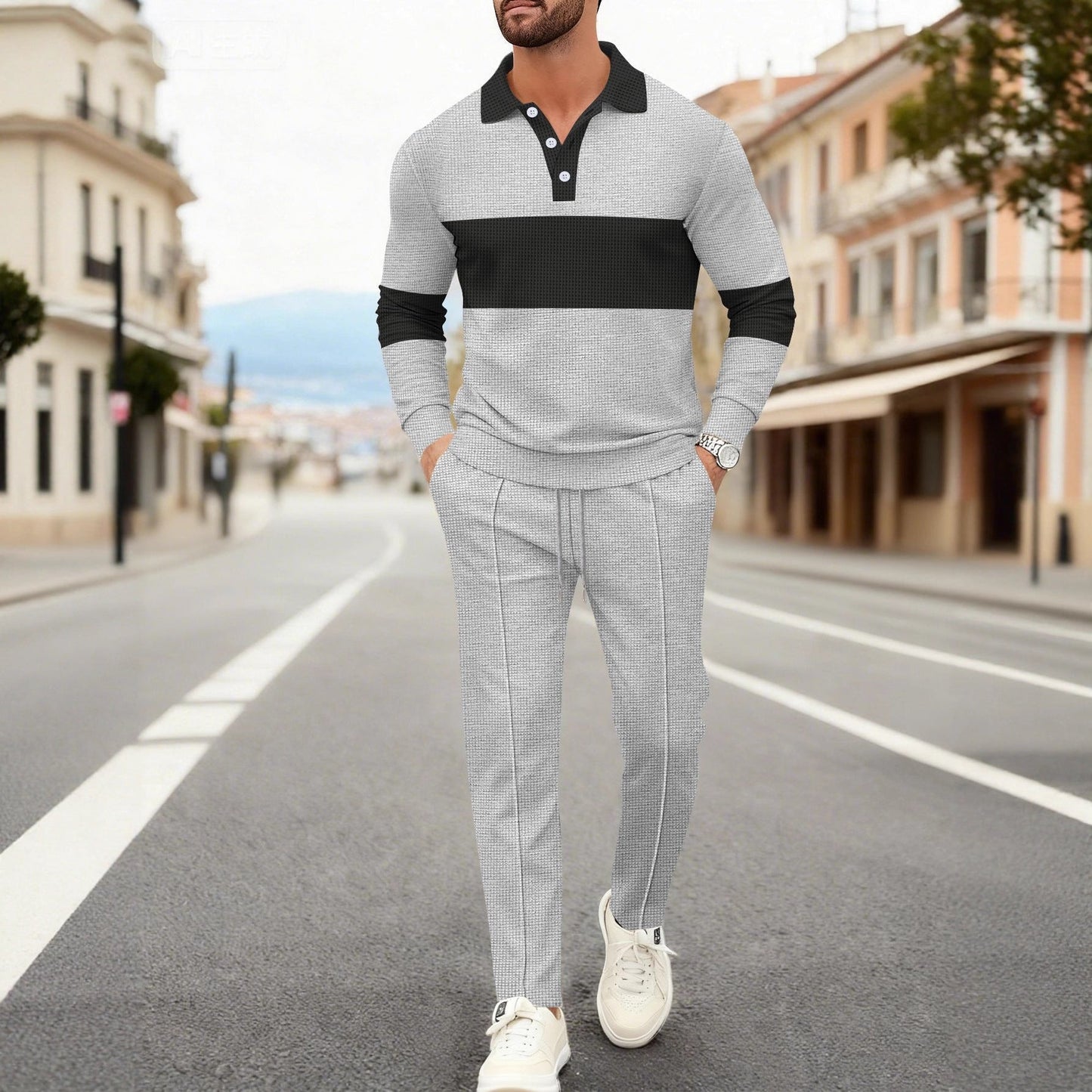 Herren Poloshirt Sportlich Elegant mit Passender Hose