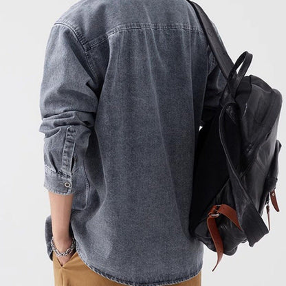 Herren Denim-Jacke Lässig Mit Tasche Modern