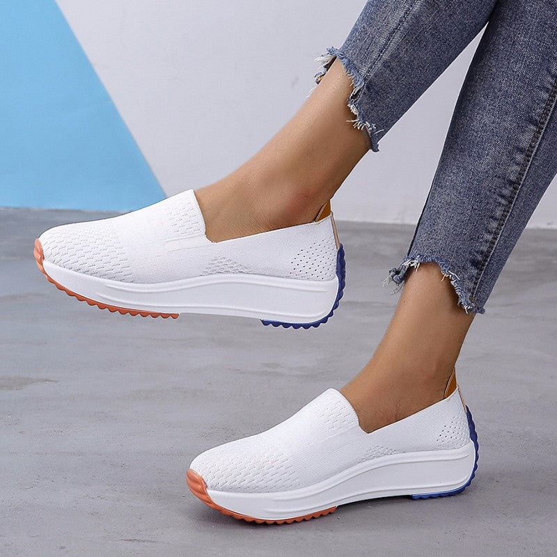 Damen Sneaker Sportlich Atmungsaktiv Netzstoff