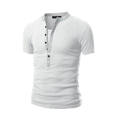 Herren Kurzarm-Shirt Modern mit Knöpfen Slim Fit
