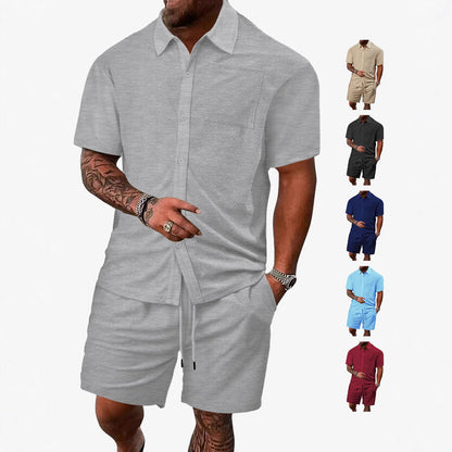 Herren Sportshirt und Shorts Set Atmungsaktiv Freizeit